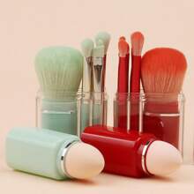 7pcs Makeup Brushes And Sponge Set, Eyeshadow Lip Eyebrow Eye Brush Blush Highlighter Concealer Portable For Travel - 彩色 - 查看 2
