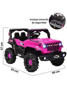 Joykoo Electric Ride On Truck 4x4 Remote Control Led Light 12v - Pink - View 6