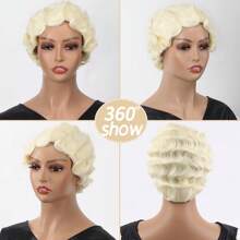 Curly Wave Finger Wave Wig Virgin Peruvian Remy Human Hair Short Pixie Cut Wigs For Women Curly Glueless Wig Full Machine Made Really Cute Finger Waves Hairstyles Short Ocean Wave Pixie Cut Wig