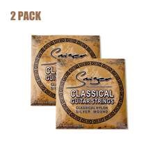 Smiger Conjunto de cordas para violão clássico Smiger, cordas de nylon para violão acústico banhadas a prata, som brilhante .028, cordas para violão elétrico, conjunto de cordas para violão, acessórios para violão elétrico