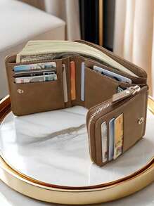 1 pieza Nuevo Billetera de Hombre, Cartera Plegable Trifold Multifunción, Moda Titular de Tarjetas con Múltiples Ranuras, Regalo Ideal para Él, Día de San Valentín, Año Nuevo, Cumpleaños. Adecuado para Adolescentes, Casual de Verano, Outdoor, Deportivo, Vacaciones, Viaje, Regalos de Graduación o Accesorios de Vestir de Cumpleaños