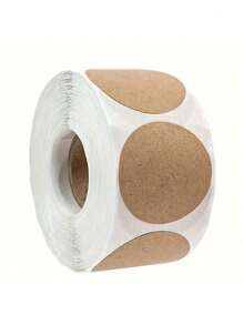 500/1000pcs Blank Round Kraft Paper Labels, Customizable Stickers For Product Labeling