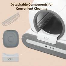 Regalo para amantes de los gatos y regalo para mamá de gatos: Caja de arena automática y autolimpiable, con control de aplicación, compatible con WiFi de 2,4 GHz, incluye estera para la caja de arena y bolsas de basura