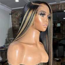Brennas Highlight Straight Wig Pre Cut 5X5 Lace Closure Wigs Human Hair  Pre Plucked Glueless Wig 34 Inches Bye Bye Knots Put On And Go Wig 200% Density Blonde P1b/27 Colored Straight HD Transparent WigS For Women
