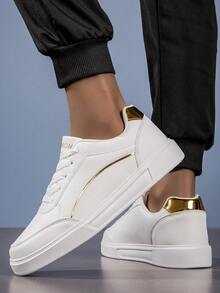 Versatile White Sneakers, New Spring/Autumn Korean Fashion Student Flat Casual Sneakers, Style - Platinum - View 4