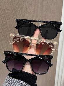 2/3/6 件女士猫眼塑料镜框经典优雅美学辣妹风格最佳朋友风格永不过时的时尚眼镜，适合街头摄影热带海滩度假约会服装，适合所有脸型，适合夏季海滩度假、户外、旅行 - 彩色 - 查看 8