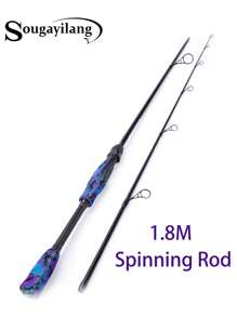 SOUGAYILANG 2 Sections Medium Graphite Composite Fishing Rod: 1.8M Versatile For Spinning & Casting, With Camouflage EVA Grip And Smooth Transition Design - Multicolor - View 12