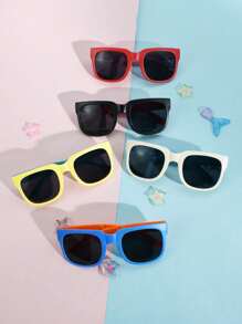 6 件/5 件/4 件/3 件/1 件儿童休闲风格拼色折叠时尚眼镜，男孩和女孩的时尚眼镜，适合日常佩戴，是送礼的理想选择