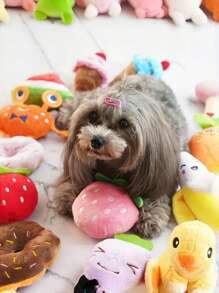 2/5pcs Cartoon Sound Plush Pet Toys, Random Colors And Styles, Suitable For Self-Entertainment, Energy Consumption, Dental Cleaning For Small-Medium Breed Dogs - Multicolor - View 6