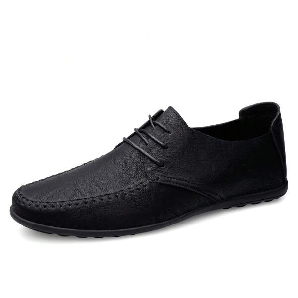 Mocassins masculinos artesanais com cadarço, calçados casuais baixos para trabalho ao ar livre, antiderrapantes e resistentes ao desgaste para uso diário