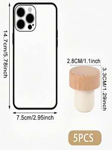 Set de 5 piezas/10 piezas Tapones de botella en forma de T de madera de haya con corcho, tapas de sellado hermético, para cocina, herramientas de bar y conservación de bebidas, decoración de botellas, decoración del hogar, regalo de Navidad, accesorios para tazas, regalos para amigos, regalos para la familia, fiesta de Navidad