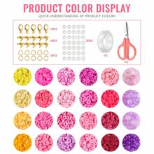 2400pcs Pink Series Clay Beads Necklace Set, 24 Multi-Color Flat Round Beads, Colorful Friendship Bracelets Beads With Beading Tools, For DIY Handmade Jewelry Making Bracelets, Necklaces, Anklets, Birthday Party Gift, Holiday Christmas Thanksgiving Gift - Multicolor Polymer Clay - View 2
