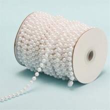 1 件 2 码 2/4/6/8/10 毫米圆形迷你珠链花环花朵塑料珠适用于婚礼派对装饰 DIY 珠宝配件