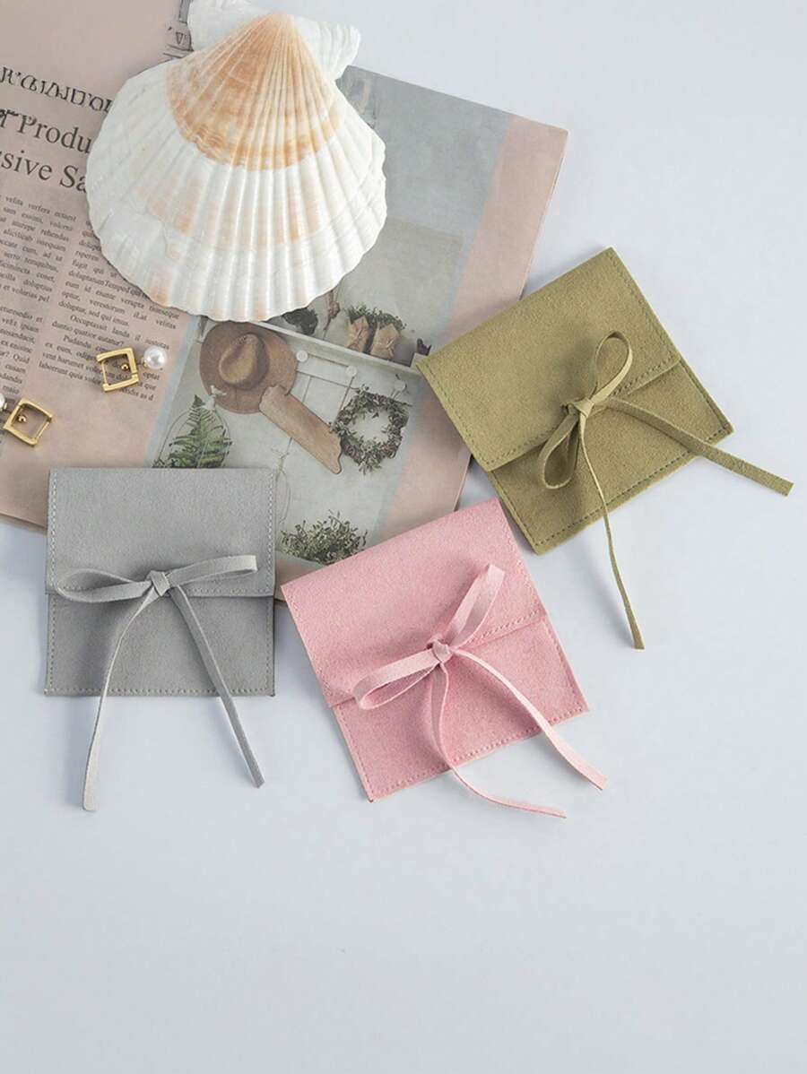 1 件优质天鹅绒珠宝袋，柔软奢华抽绳袋，适用于耳环、项链、化妆品、婚礼和旅行礼物，适合女士女孩 - 彩色 - 查看 1