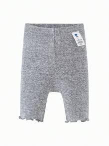 mini bala Baby Girl Soft Stretchy Leggings - Breathable Elastic Baby Girl Pants - Light Gray - View 4