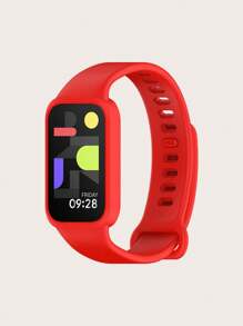 1pc Plain Color One-Piece Fully Framed Screw Silicone Watch Strap Compatible With Xiaomi Smart Band 9 Active - Mi Smart Band 9 Active - View 16