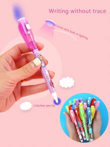 5pcs Magical Invisible Highlighters, Creative Invisible Light Pens With Built-In Lights That Appear After Illumination; Write Our Secrets
