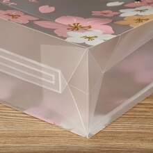 1/4pcs Transparent Pink Sakura Gift Bag With Handle Plastic PVC Gift Bags Suitable For Wedding Bridesmaids, Birthday, Baby Shower, Party Favors, Mother's Day, Spring/Summer (Large Size) - Random Color/Style, For Mother's Day , Bridesmaid Gifts , Gratuation Gifts , Birthday Gifts,Wedding Gifts,Birthday,Bride,Wedding