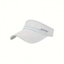 1Pc Women's Summer Visor Cap - Breathable Polyester, Open-Top Design For Running & Outdoor Activities, Available In White, Pink, Black, And More