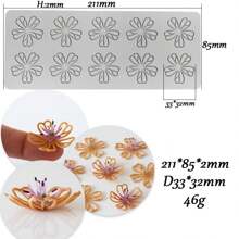 1 PIEZA Molde de encaje de hoja hueca de fondant, molde de silicona con formas de flores de hojas múltiples para decoración de pasteles, moldes de impresión de fondant para chocolate, azúcar, caramelo, magdalenas y horneado - Gris - Ver 13