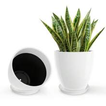12" Round Planter Flower Pot Indoor Outdoor Plant Pot W/ Drainage Holes & Saucer