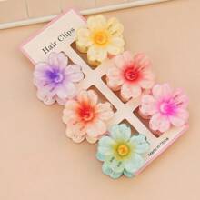 6 Stück Halloween Blumen Muster Party ABS Kunststoff (ABS Harz) 6 Stück Blumen Muster Party ABS Kunststoff (ABS Harz) 6 Stück 4CM bunte kleine Chrysanthemen Haarklammern Blumen Klauen Seitenklauen Halbklauen Hinterkopf Haarklauen Elegante Haarzubehör