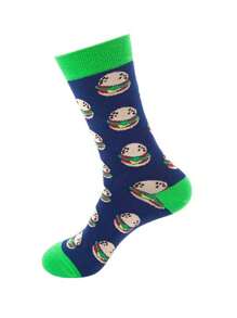 1 Pair/5 Pairs Men's Breathable Moisture Wicking Comfortable Casual Fruit Print Mid-Calf Socks