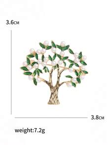 时尚人造珍珠树胸针 女士植物胸针 礼服套装别针配饰 派对宴会礼物 - Tree - 查看 7
