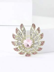 女士时尚水钻花朵胸针 植物胸针 礼服套装别针配饰 派对宴会礼物 - Flower - 查看 1