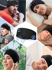 无线运动头带耳机，带超薄高清立体声扬声器，男女通用，非常适合睡眠、锻炼、慢跑、瑜伽、失眠、航空旅行、冥想 - 彩色 - 查看 4