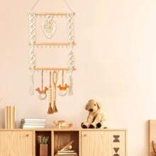 1 Pc Headband Holder Hair Bows Organizer For Baby Girls Over Door Bows Holder 3 Tier Wooden Large Daisy Headband Hair Accessories Organizer Storage Decor Wall Hanging For Toddler Girls Room - Multicolor - View 7