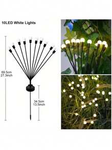 1/2 paquetes de luces solares para jardín, luces solares exteriores de 6/8/10 LED, luces decorativas exteriores, luces solares oscilantes, luces de luciérnagas para patio, camino y decoración exterior, luces solares oscilantes de bombilla grande