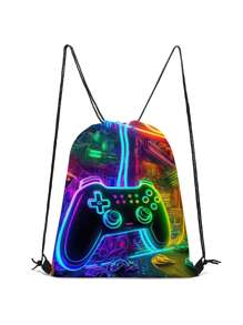 3D Printing GAME Theme Bundle Pocket, Colourful Drawstring Backpack, Sport Gym Training Storage Bag