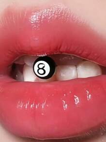 1pc Black Titanium Steel 8-Ball Tongue Piercing, Fashionable Punk Minimalist Style, Suitable For Daily Wear And Parties, Unisex