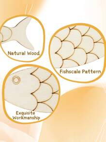 DIY Wooden 20pcs Fish Crafts With Rope - Easy-Hang, Graffiti-Ready For Marine Theme Parties & Home Decor - Multicolor - View 7