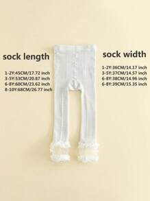 1pc Baby Solid Color Lace Hollow Breathable Leggings