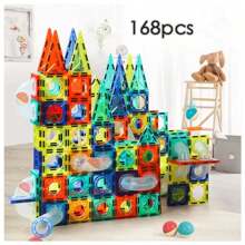 Construction Game Magnets Children House Blocks Magnetic 168 Pcs - Multicolor - View 1