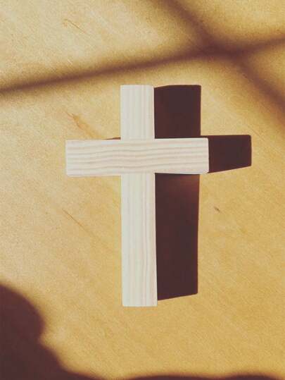 1pc 5/11inch Wooden Cross, DIY Wall Unfinished Wooden Cross, Blank Wood Christian Catholic Cross Made In ,Handmade Catholic Cross, Wooden Cross For Walls, Jesus Christian Hanging Cross As A Gift For Families