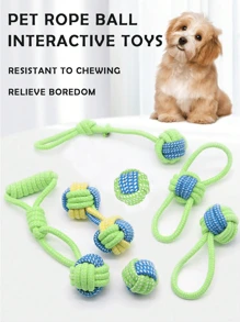 1Pc Dog Chew Toys With Knotted Rope - Promote Dental Health, Exercise & Bonding For Small & Medium Breed Dogs, Puppy Teething, Biting & Interactive Pet Toys, Self-Playing & Boredom Relief Woven Rope Toys, Puppy Keep, Dog Toys, Puppy Game, Dog Things, Puppy Keep Toys
