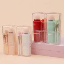 7pcs Makeup Brushes And Sponge Set, Eyeshadow Lip Eyebrow Eye Brush Blush Highlighter Concealer Portable For Travel - 彩色 - 查看 3