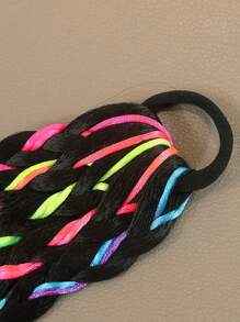 1pc/2pcs 16inch Kids Ponytail Extension With Box Braids Hair Extensions For Kiddie Synthetic Hairpieces Easy Fashion Hairstyle For Baby Girls Toddler Gift - Black - View 6