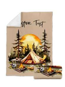 1pc Custom Flannel Photo Blanket For Bed,Multipurpose Living Room Sofa Outdoor Beach Camping Pet,Personalized Family/Pet/Couple Name Printed Bedding Blanket, Personalized Christmas Gifts, Mother's Day/Father's Day Gift, Family Gift, Birthday Gifts, Gift For Friend, Gift For Her, Gift For Mom/Dad - Style 1 - View 7