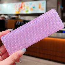 1pc Shiny Diamond-Shaped Multi-Function Storage Box, Suitable For Car Storage, Eyeglasses, Jewelry, Earphones, Cables