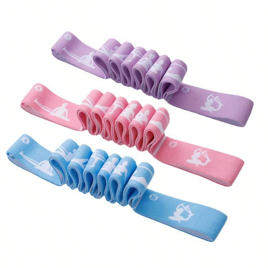 1Pc 8 Grids Multi-Functional Slimming Resistance Band Yoga Strap Elastic Exercise Bands For Latin, Dance, Pilates, Gymnastics - Multicolor - View 1