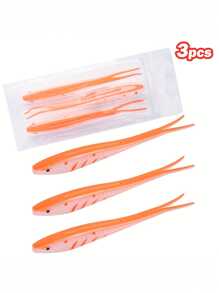 GOTURE Goture 3pcs Large Cuttail Fish, Forktail Fish Soft Lure, High Elastic TPR Material, Flexible, Durable, Realistic Swimming Action, For Saltwater Fishing