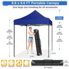 CAROMA Gazebo pieghevole 2x2 impermeabile, stabile, resistente all'inverno senza parete laterale, gazebo pieghevole, tenda da festa, gazebo da giardino con protezione solare, gazebo pieghevole con borsa (2 x 2 m blu)