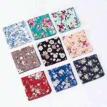 2pcs Set, Men's Floral Printed Tie, Soft Fabric Flower Pattern Tie And Pocket Square Combo, Suitable As Men's Gift For Wedding, Groom, Groomsman, Wedding Photo Shoot, Date Night, Formal Dinner - Two-piece Set - View 8