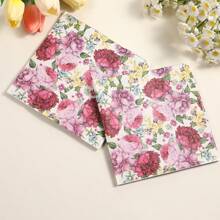 33*33CM 双层春季花卉印花纸餐巾，派对装饰餐巾，适用于酒店、咖啡厅、生日、家庭聚会 - 彩色 - 查看 1