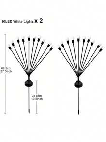 1/2 paquetes de luces solares para jardín, luces solares exteriores de 6/8/10 LED, luces decorativas exteriores, luces solares oscilantes, luces de luciérnagas para patio, camino y decoración exterior, luces solares oscilantes de bombilla grande