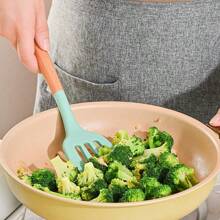 Wooden Handle Silicone Kitchenware 3-Piece Set Non-Stick Pot Silicone Dense Shovel Leaky Shovel Spoon Silicone Kitchenware Wooden Handle Kitchenware Set - Multicolor - View 4